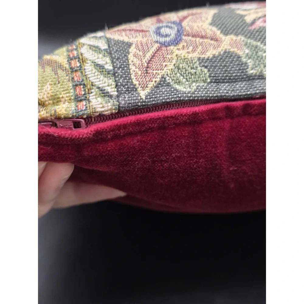 vintage tapestry floral throw pillow 11×8